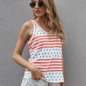 Red, White & Blue Star Stripe Tank – Festival Ready 🎶✨